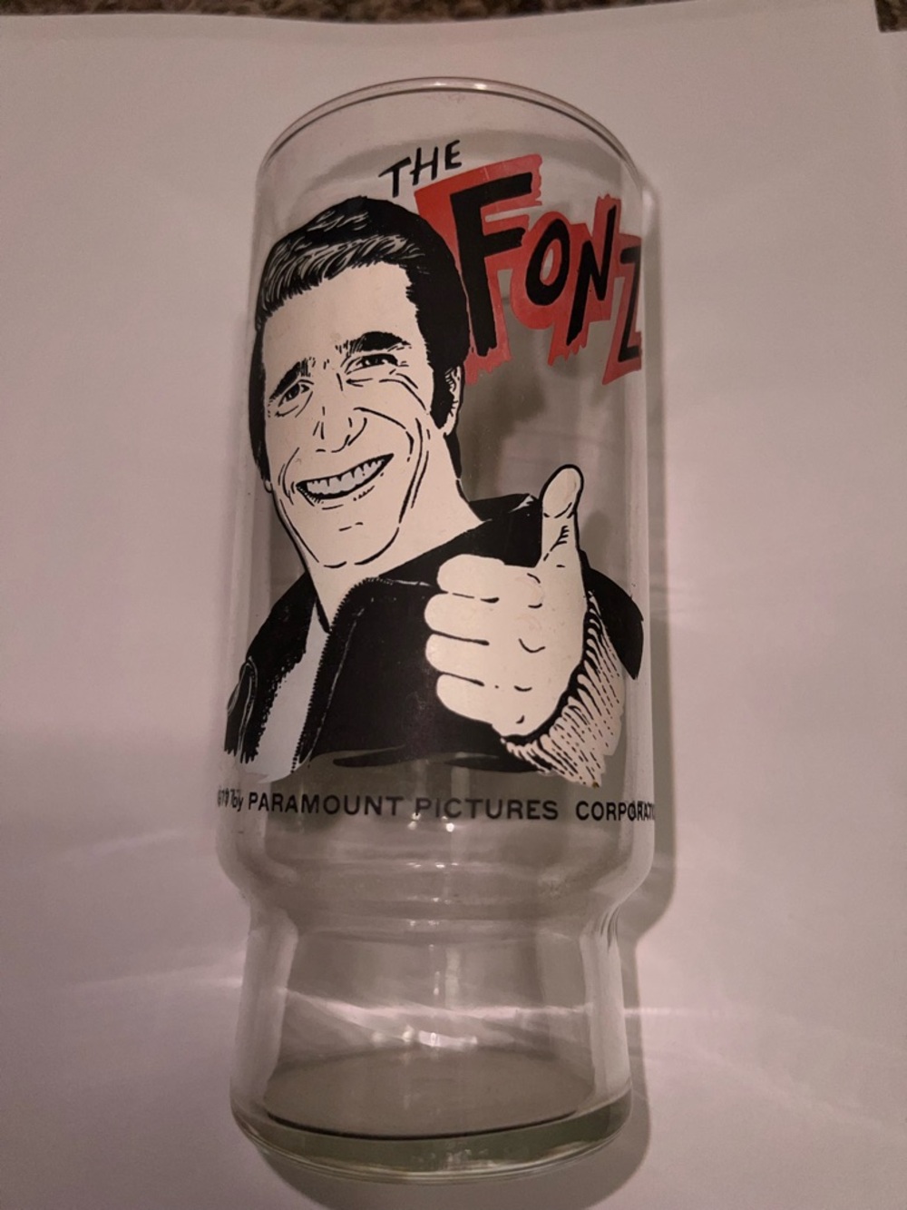 The Fonz Vintage Paramount Pictures Collector Glass - Happy Days Collection